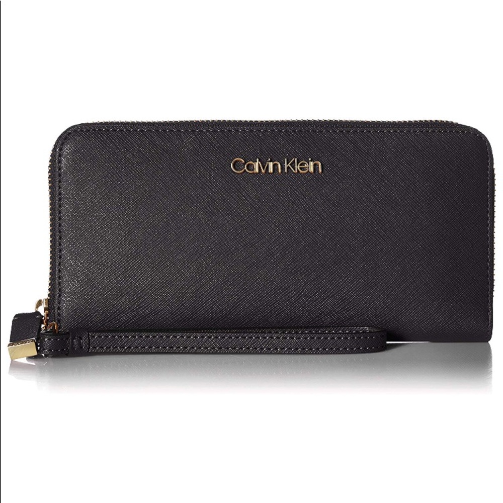 Calvin Klein Black Saffiano Continental Wallet